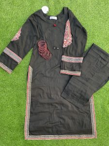 Black with Red Ethnic Touch-2-piece
