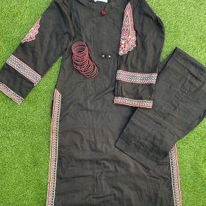 Black with Red Ethnic Touch-2-piece